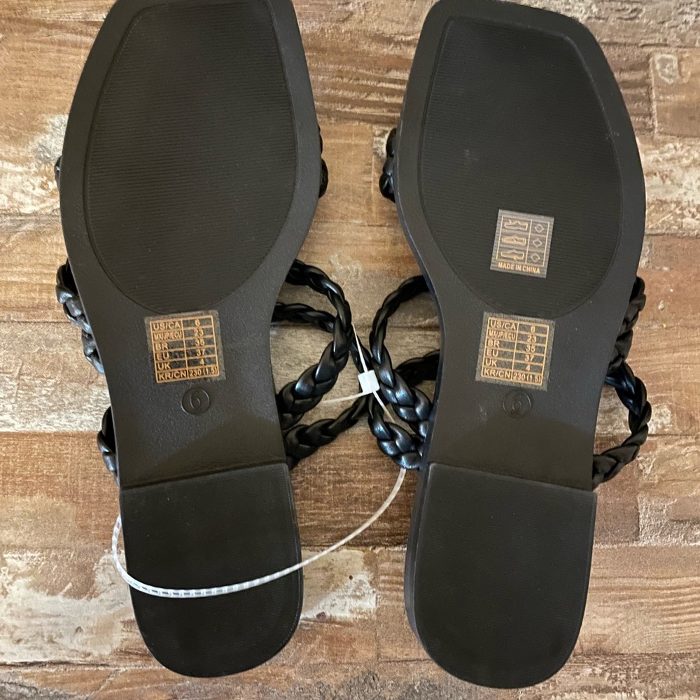 Black sandals size 6 NEW - Picture 2 of 3
